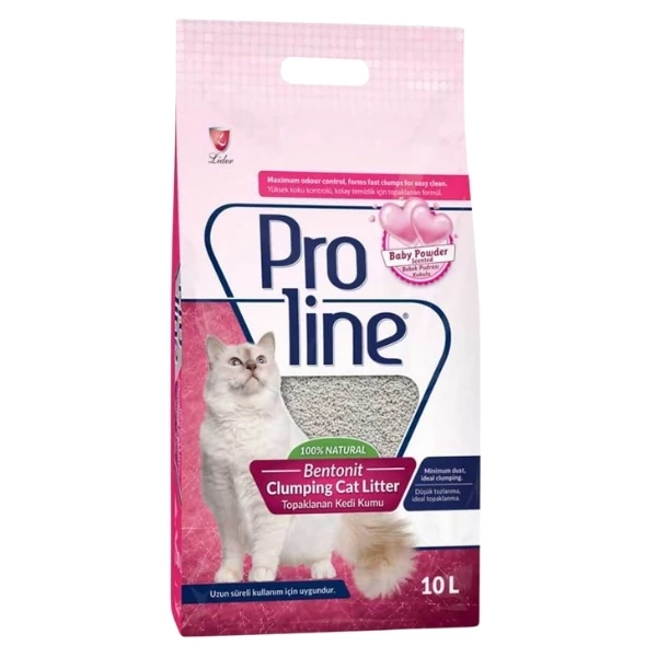 Proline Bebek Pudralı Topaklanan Bentonit Kedi Kumu İnce