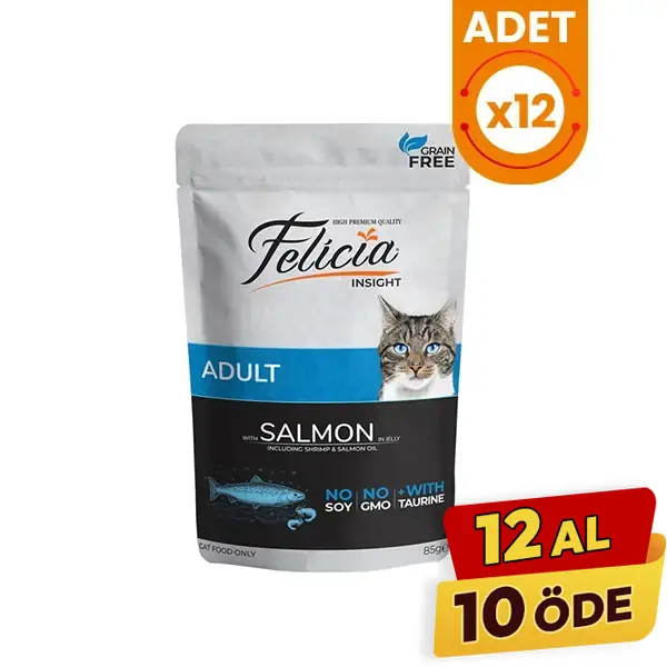 Felicia Tahılsız Somonlu Pouch Yetişkin Konserve Kedi Maması