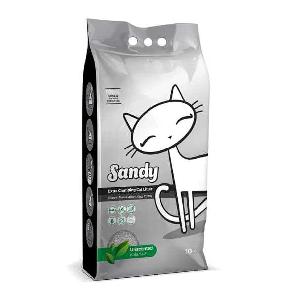 Sandy Parfümsüz Ekstra Topaklanan Sodyum Bentonit Kedi Kumu