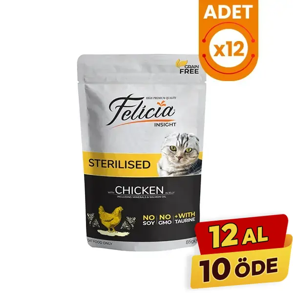 Felicia Tahılsız Tavuklu Pouch Kısırlaştırılmış Konserve Kedi Maması