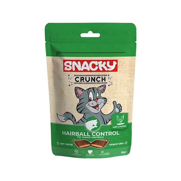 Snacky Crunch Hairball Control Tavuklu Tüy Yumağı Kontrolü Kedi Ödülü