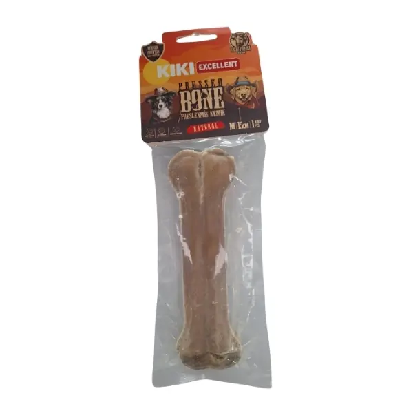 Kiki Excellent Sığır Derisinden Naturel Pres Kemik Köpek Ödülü
