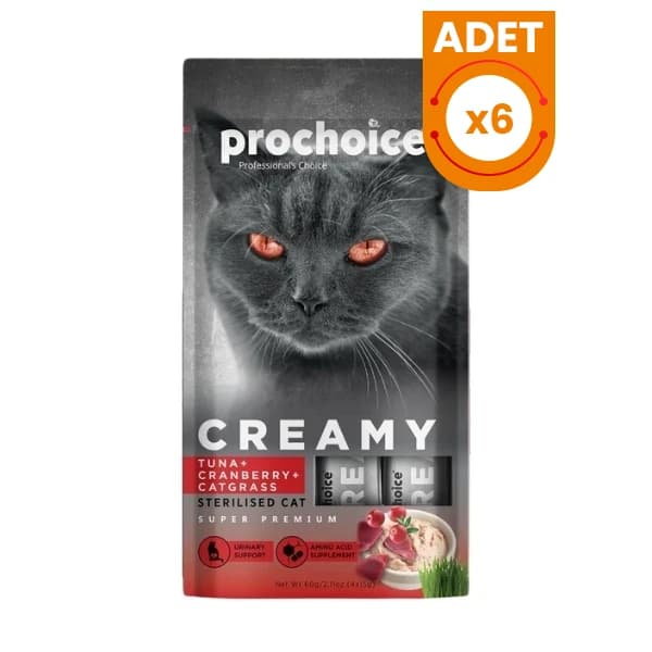 Prochoice Creamy Ton Balık Turna Yemişli ve Kedi Çimli Sıvı Kedi Ödül Maması