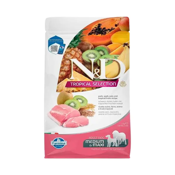 N&D Tropical Selection Domuzlu ve Kivili Orta ve Büyük Irk Yetişkin Köpek Maması