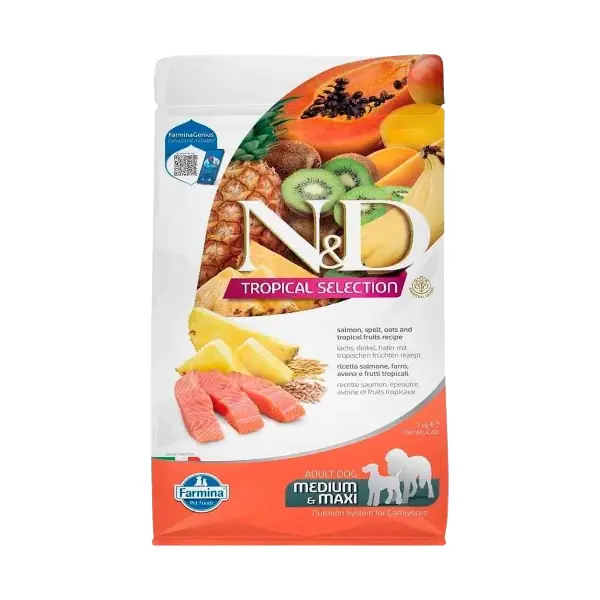 N&D Tropical Selection Somonlu ve Tropical Meyveli Orta ve Büyük Irk Yetişkin Köpek Maması