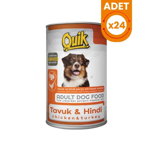 Quik Tavuk ve Hindili Yetişkin Konserve Köpek Maması
