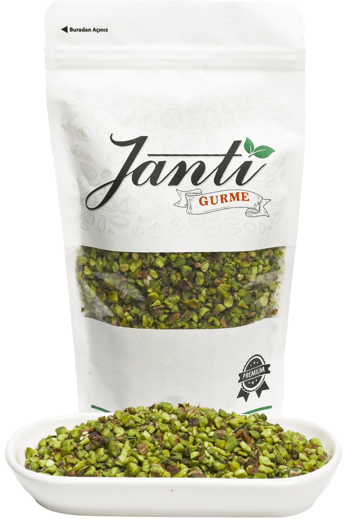 Pirinç Taneli Antep Boz Fıstık (Yeni Mahsul) (5 Adet x 1 KG Doypack Ambalaj)