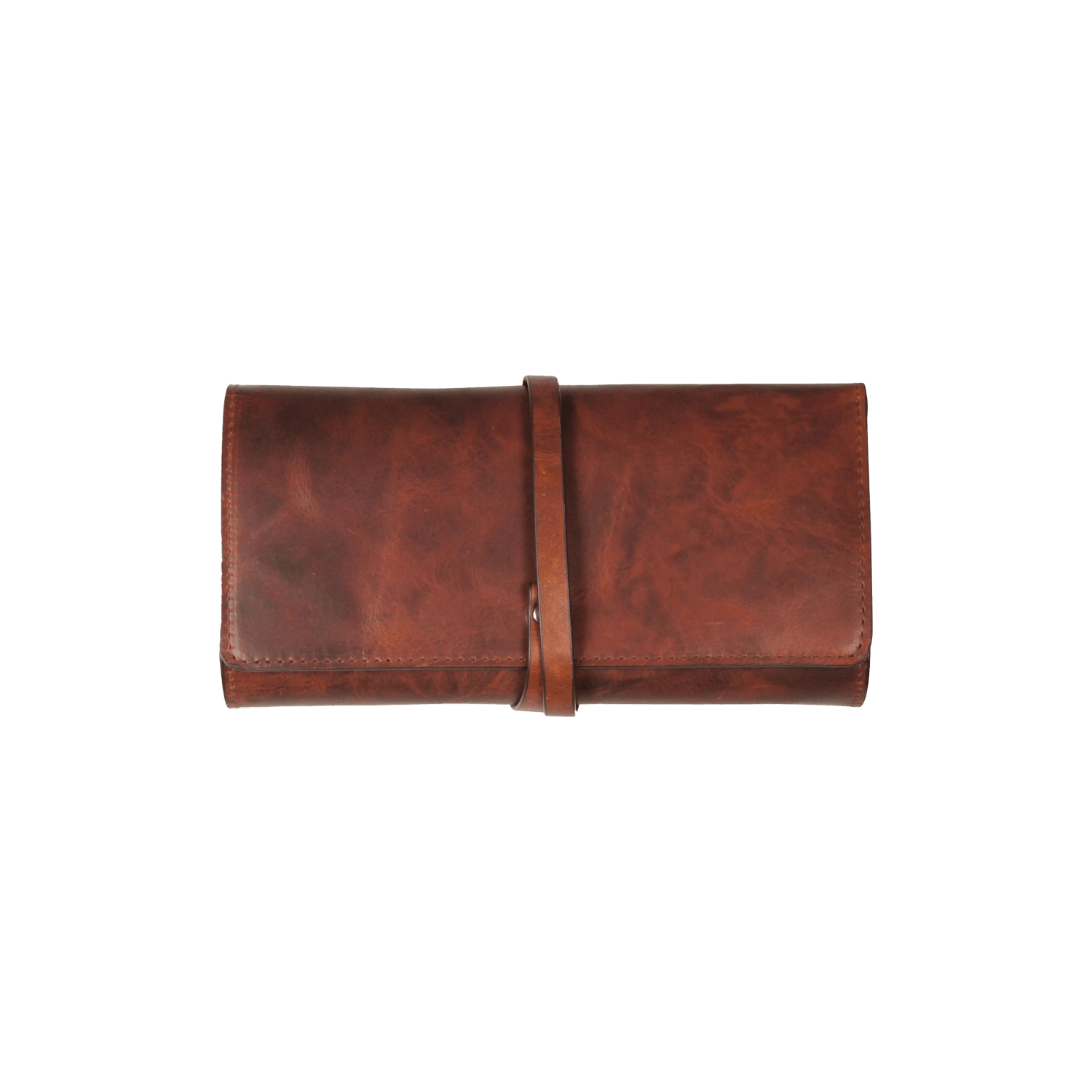 Passatore Antique Brown Leather Pipe Roll-Up Pouch