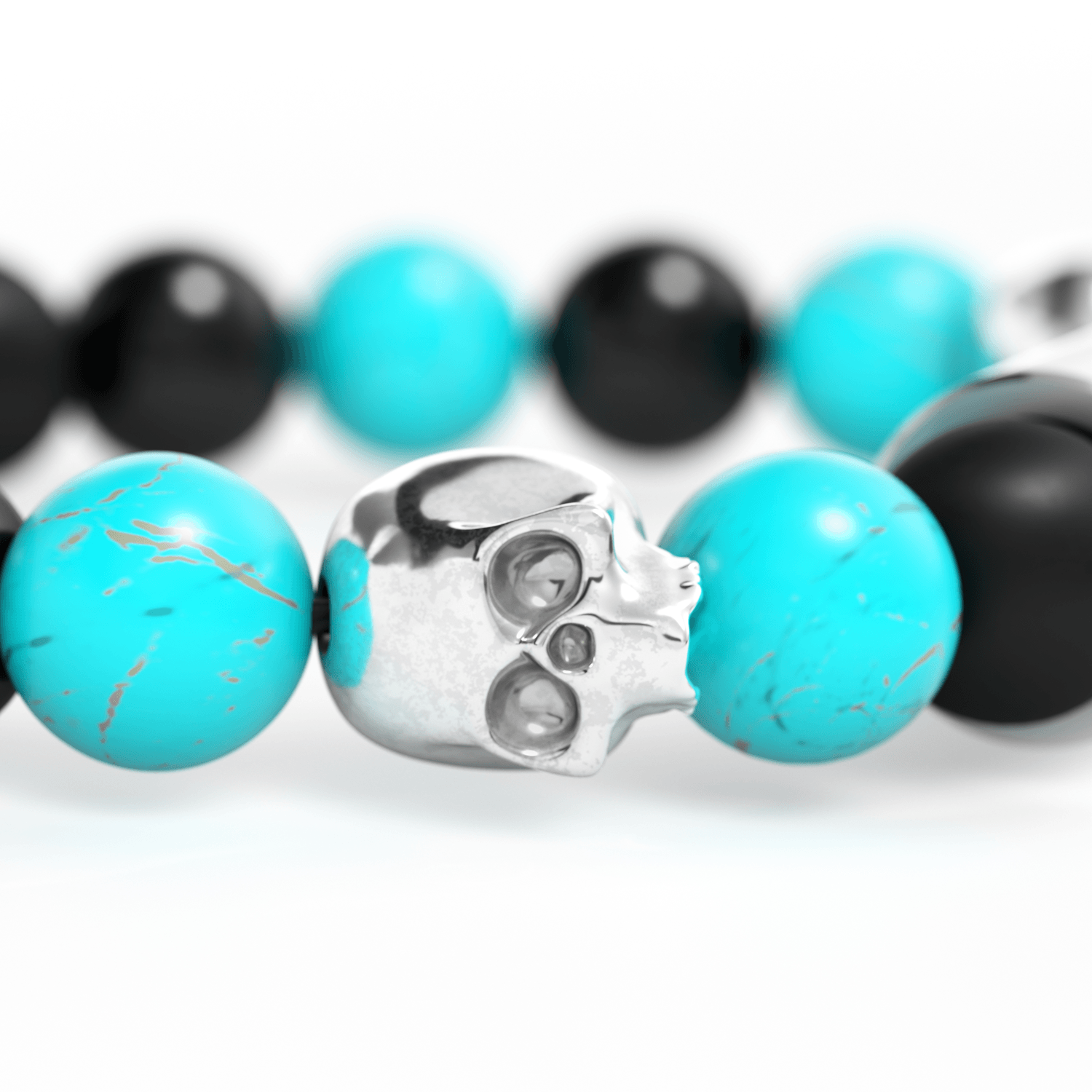 Les Fines Lames Punch Bracelet Turquoise Skull