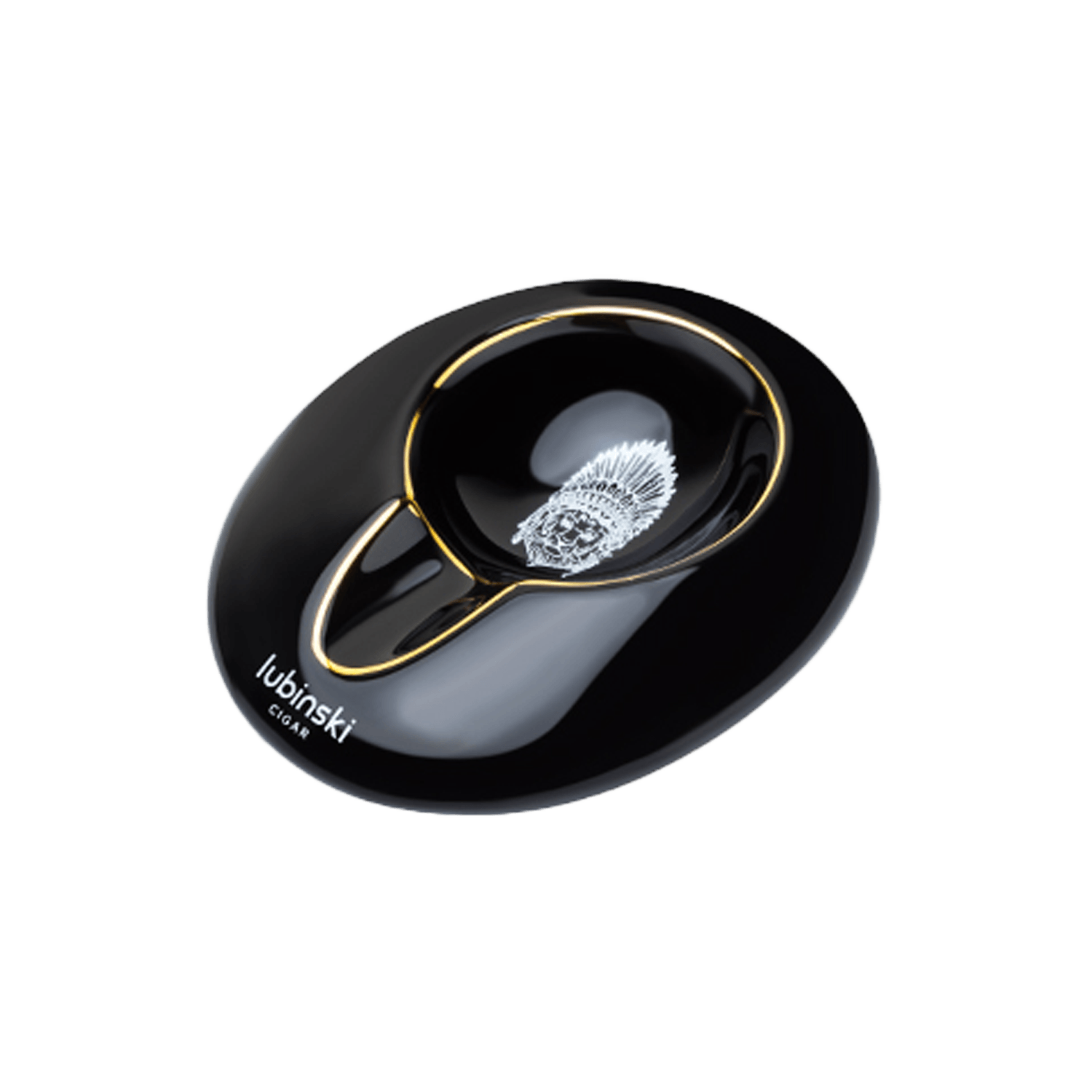 Lubinski Round Ceramic Ashtray Black