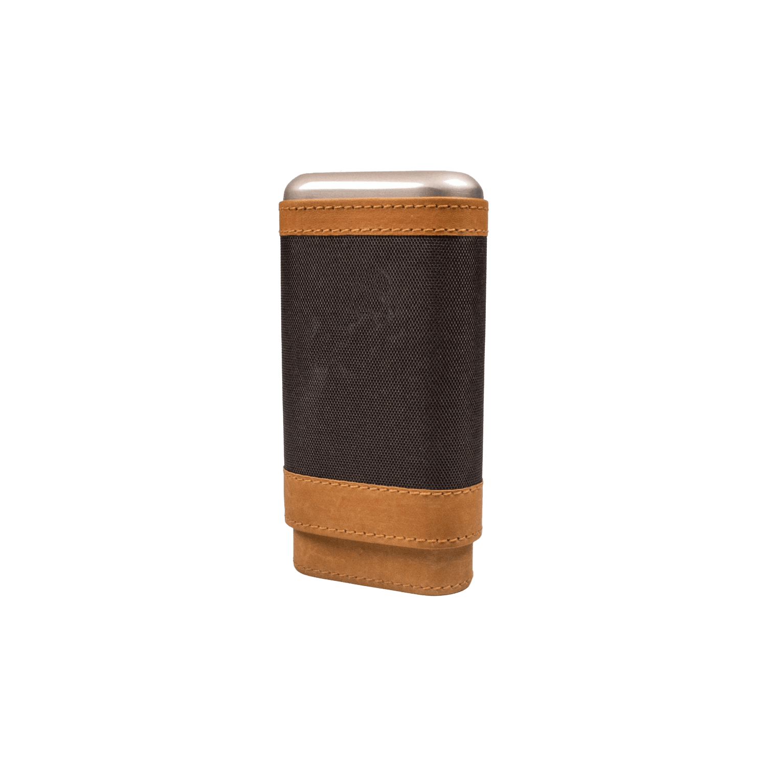 Light and Dark Brown Leather Cigar Slide Case