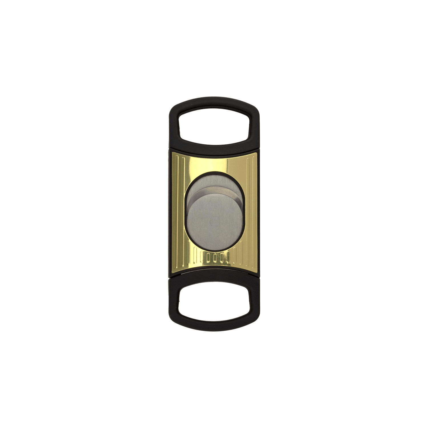 Dual-Blade Cigar Cutter in Black and Gold