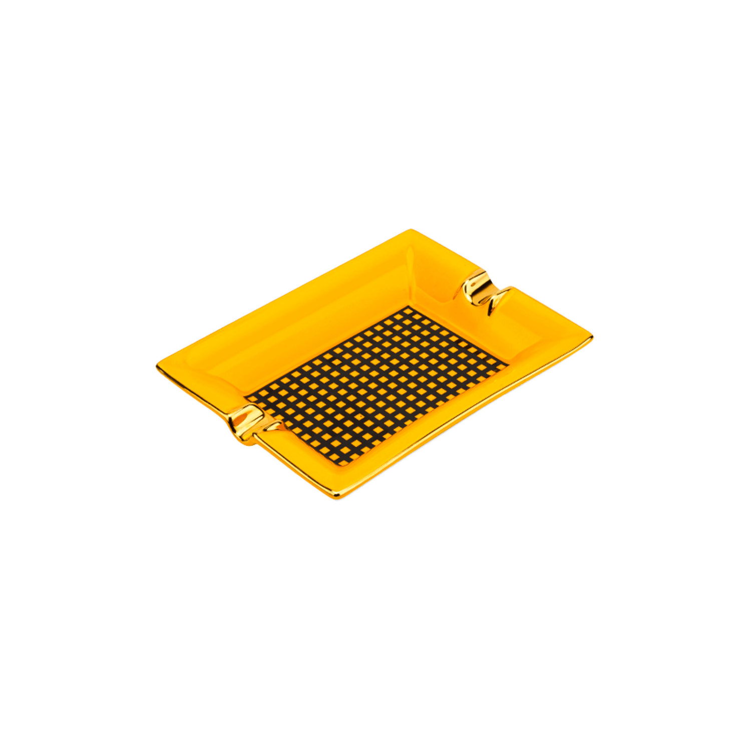 Lubinski Square Pattern Ashtray Yellow