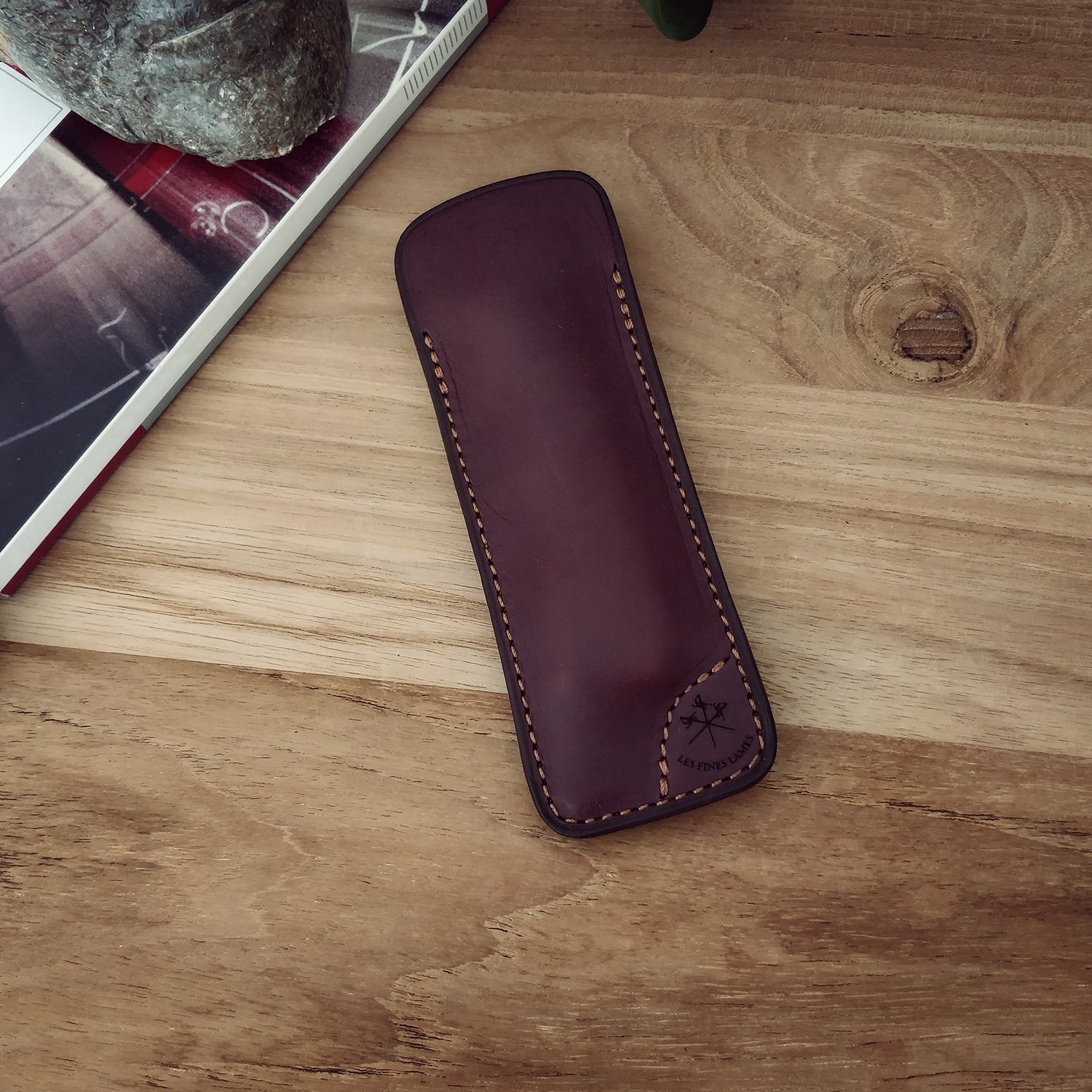 Les Fines Lames Le Petit Leather Sheath - Burgundy