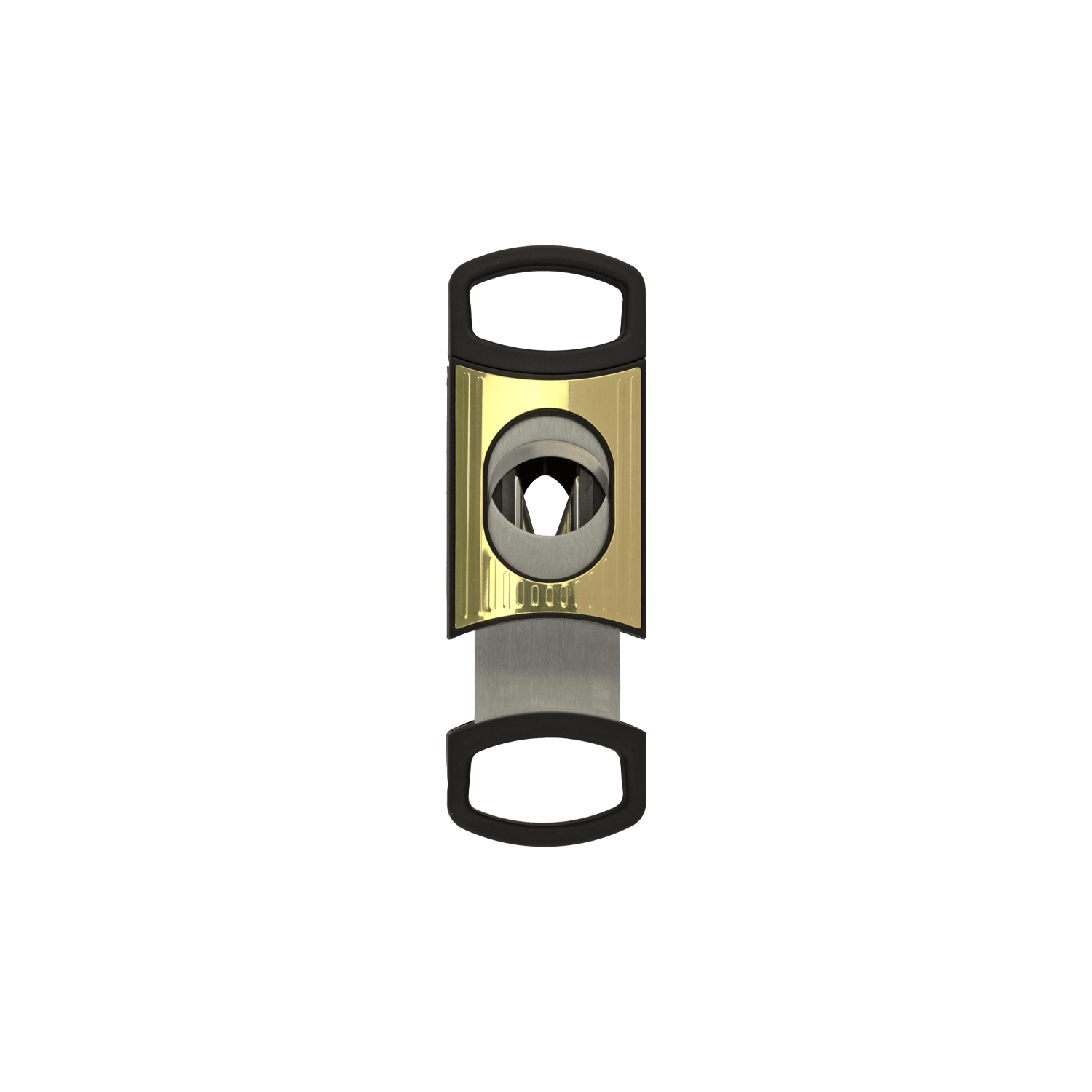 Dual-Blade Cigar Cutter in Black and Gold