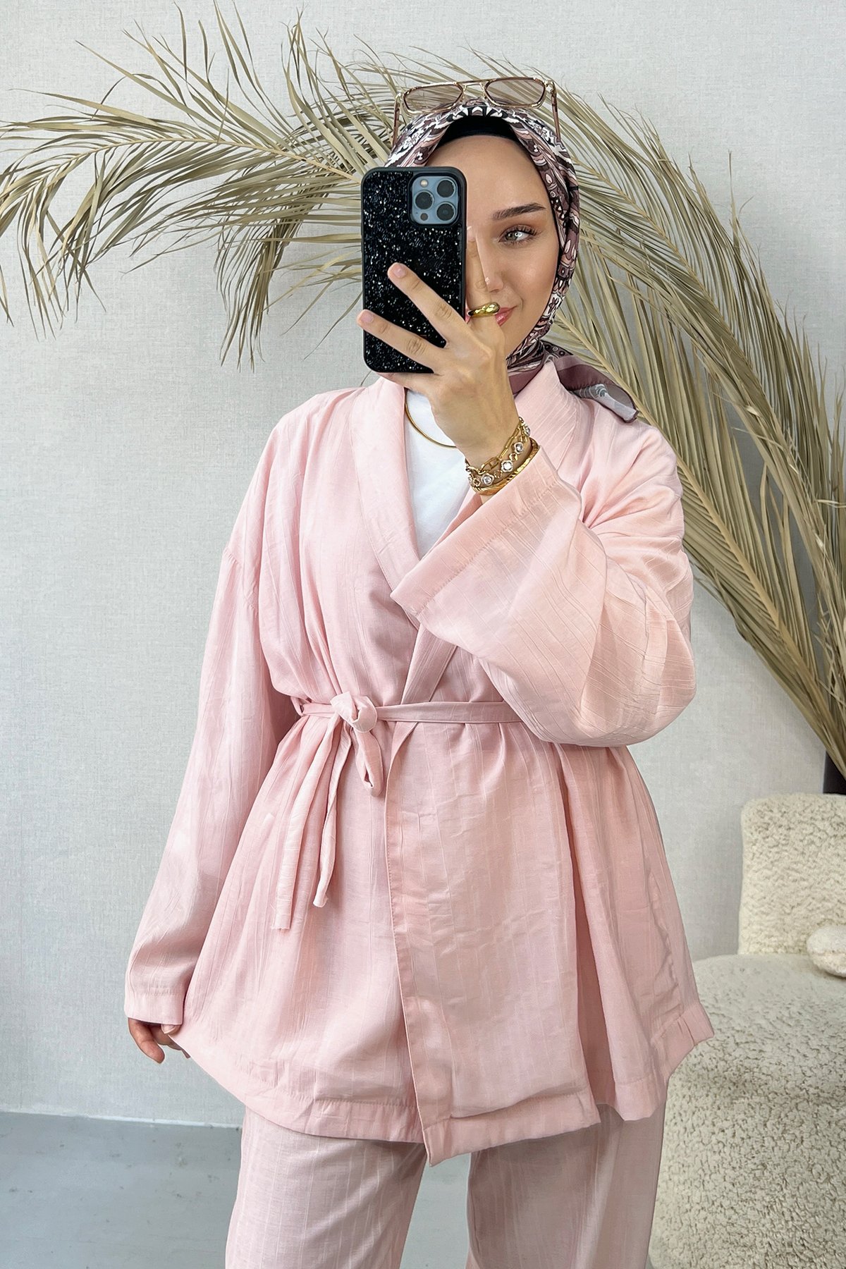 Kimono Takım-Pembe