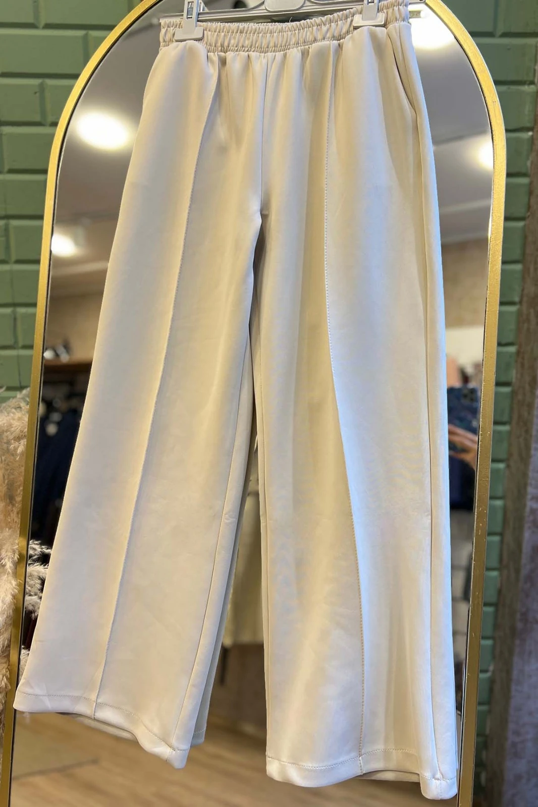 Scuba Pantolon-Krem Rengi