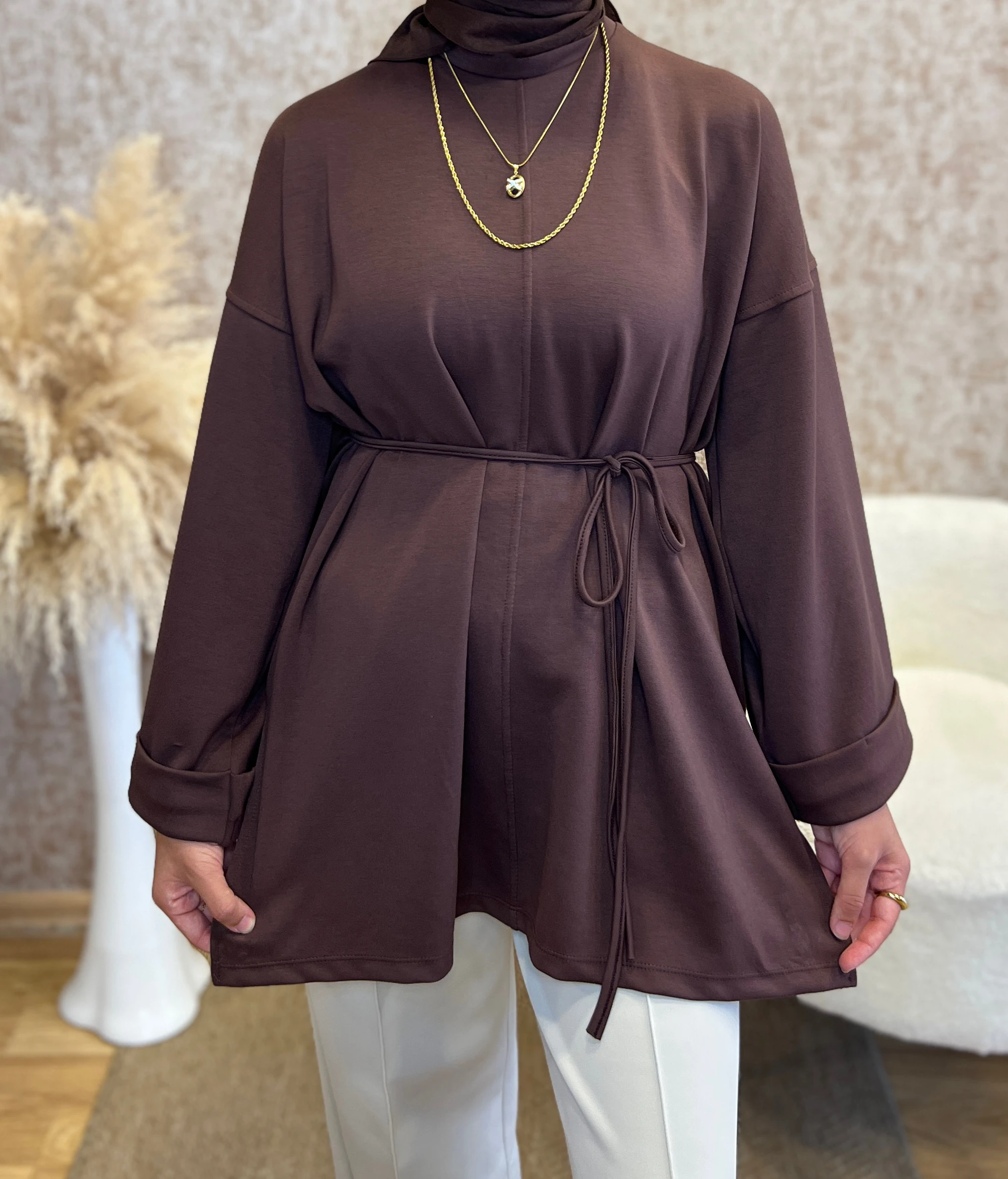 Oysho Kumaş Tunik-Kahverengi