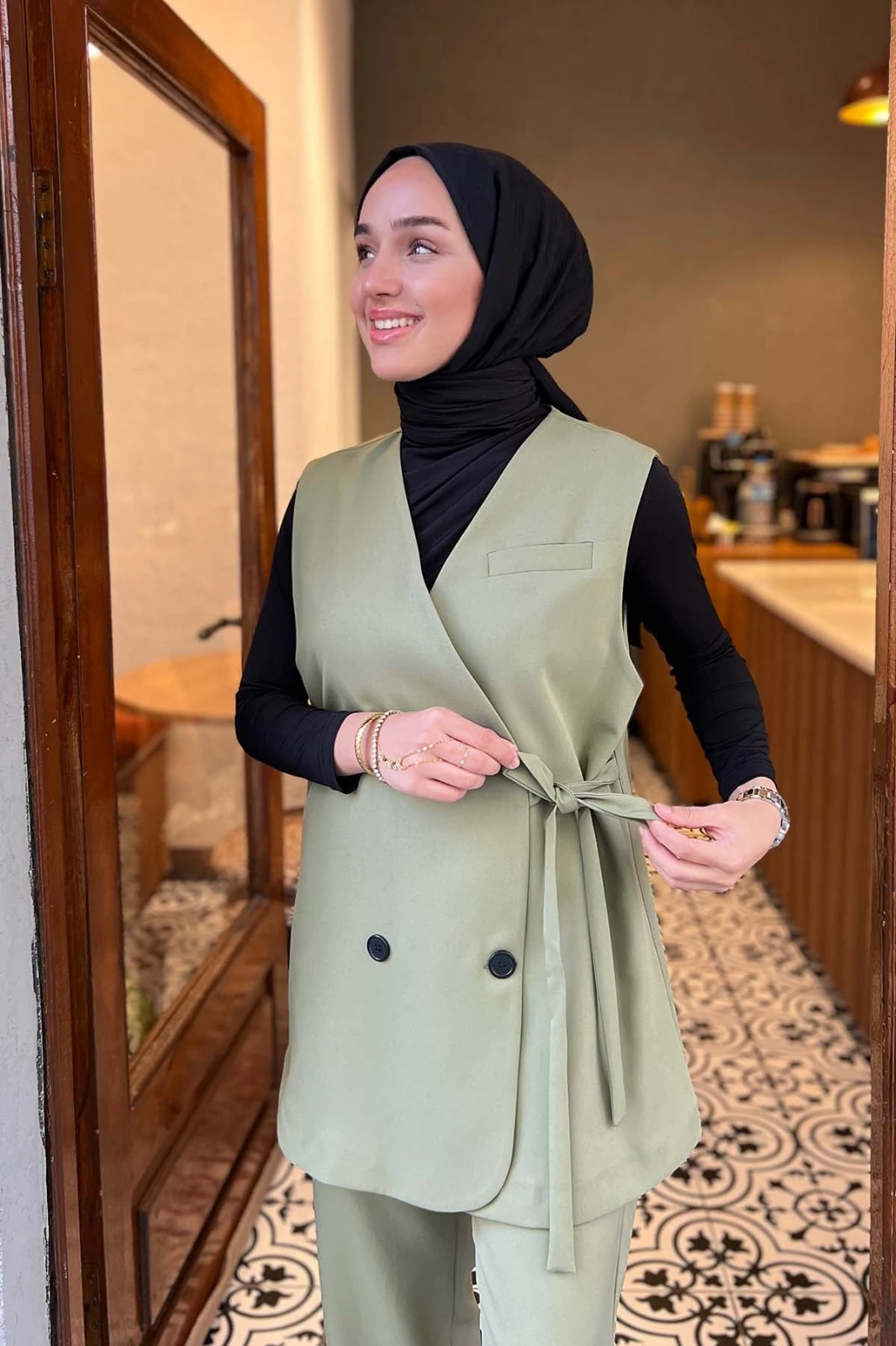 Yelekli Pantolonlu Takım- Haki