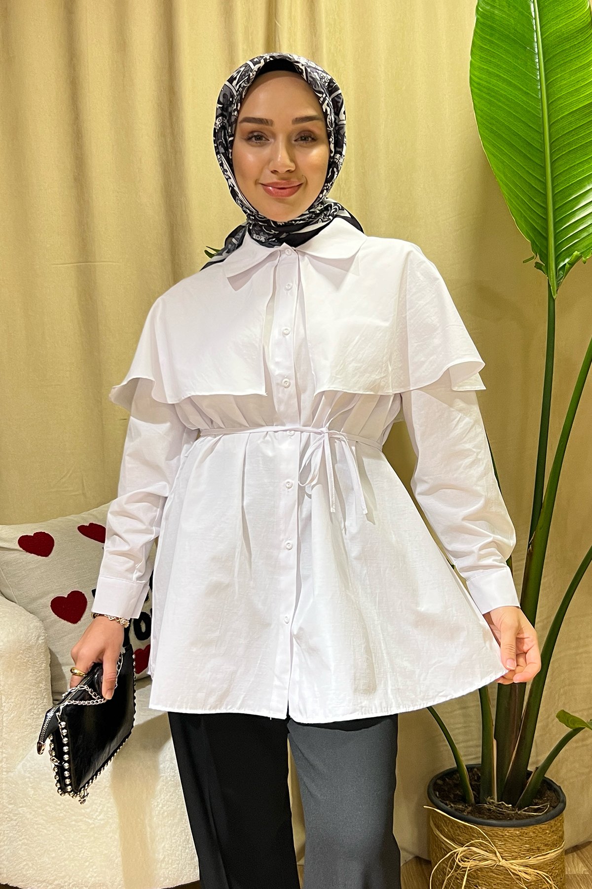 Poplin Tunik-Beyaz