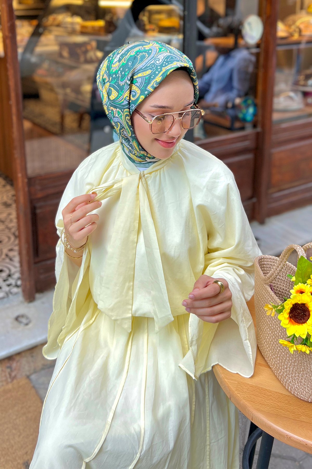 Premium Kalite Astarlı Etekli Takım- Tereyağ Sarısı