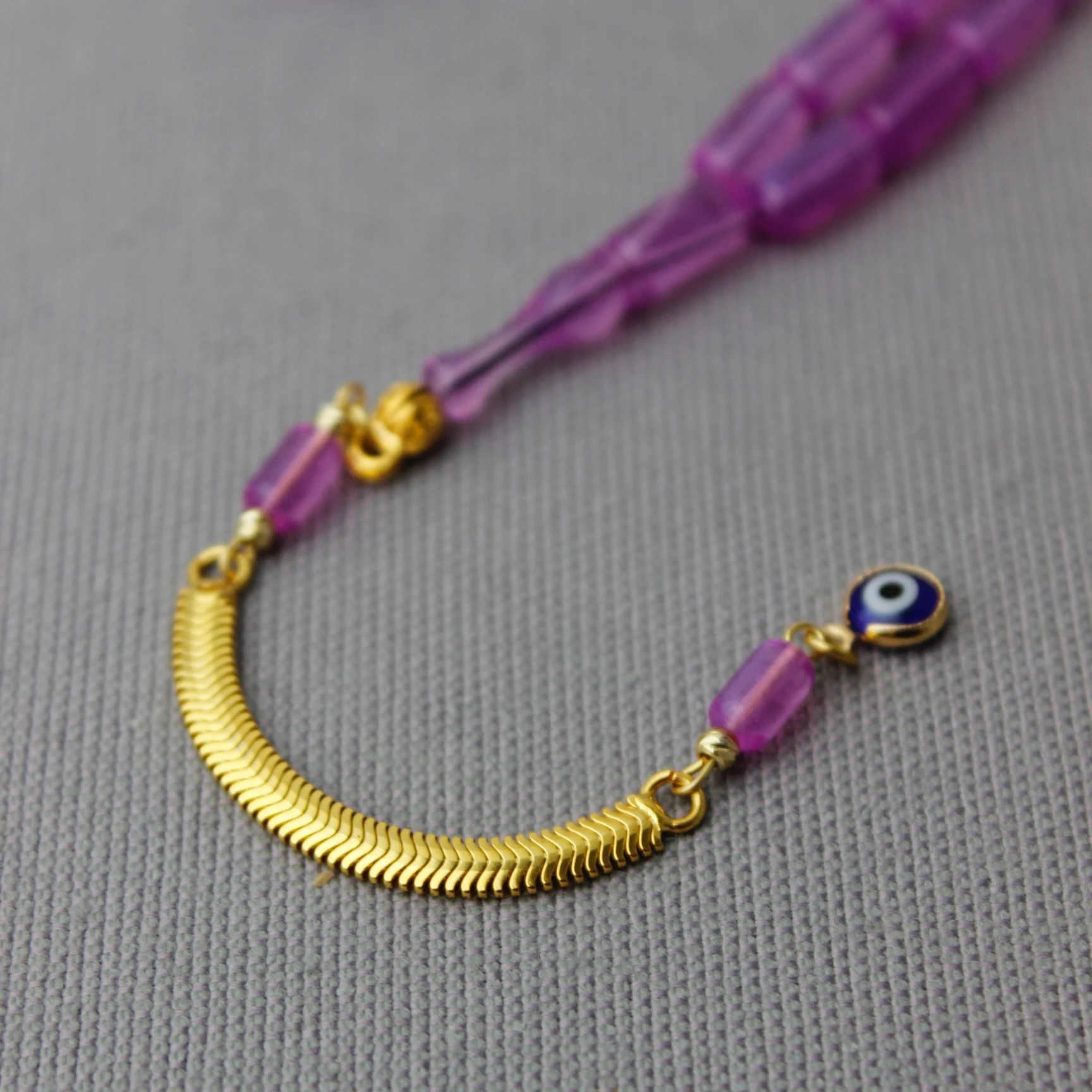 925 Ayar Gümüş Püsküllü Kapsül Kesim Bakalit Tespih