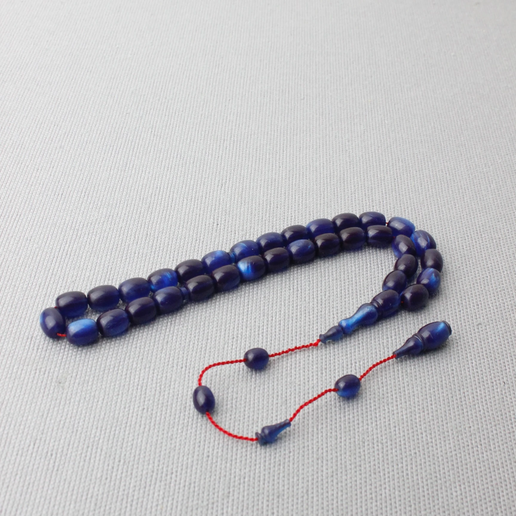 Sedefli Hamur Parelement Mavisi El Boy Sıkma Kehribar Tespih