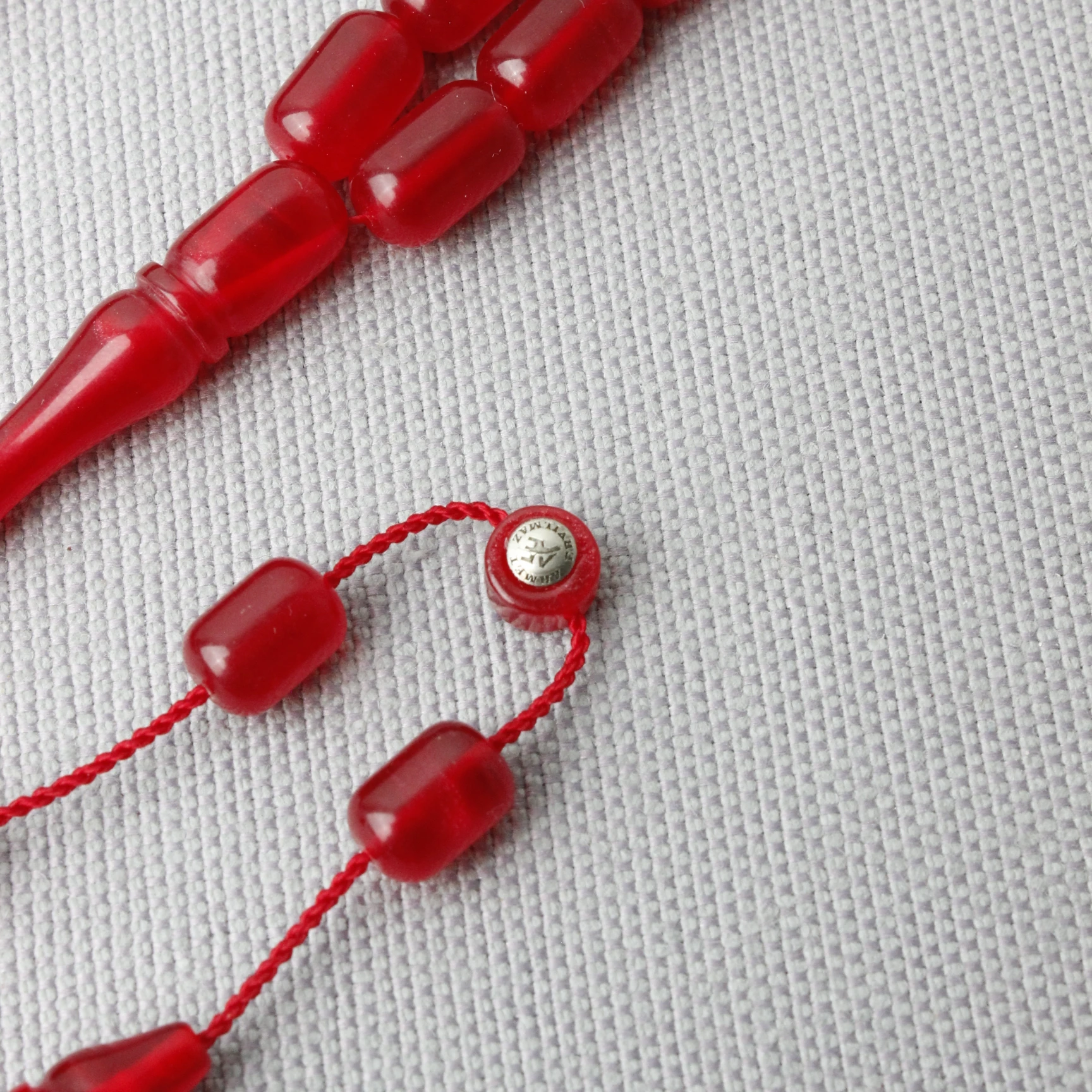 Ahmet Eryılmaz Usta İmzalı Simli Hamur Kapsül Kesim Sıkma Kehribar Tespih 