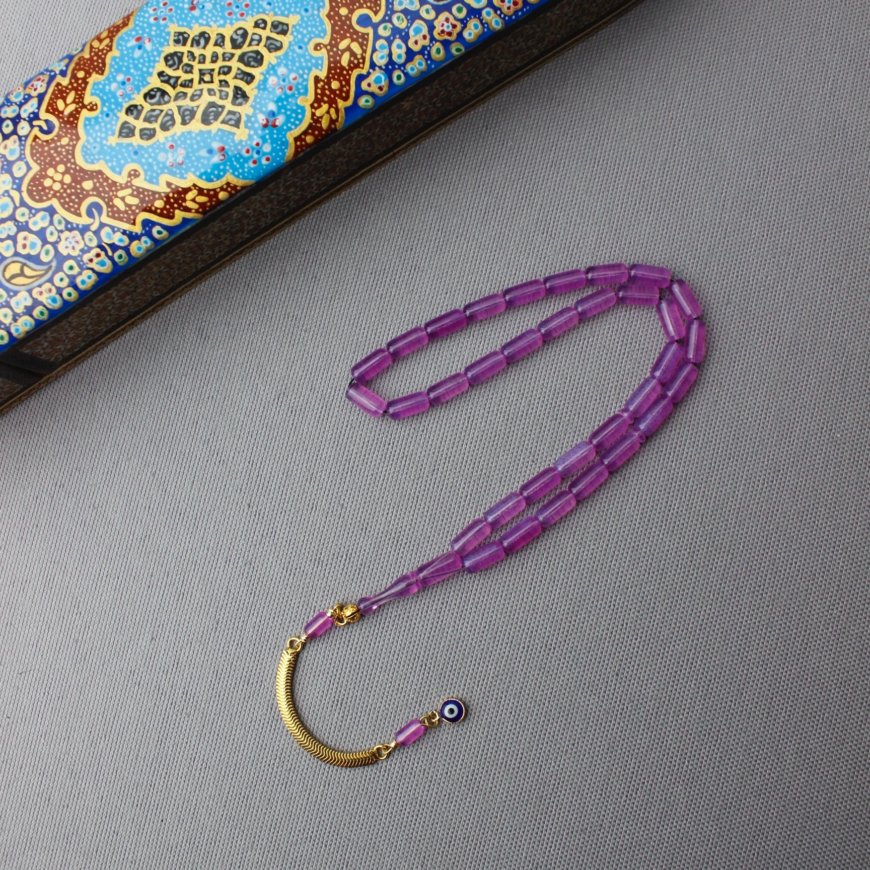 925 Ayar Gümüş Püsküllü Kapsül Kesim Bakalit Tespih