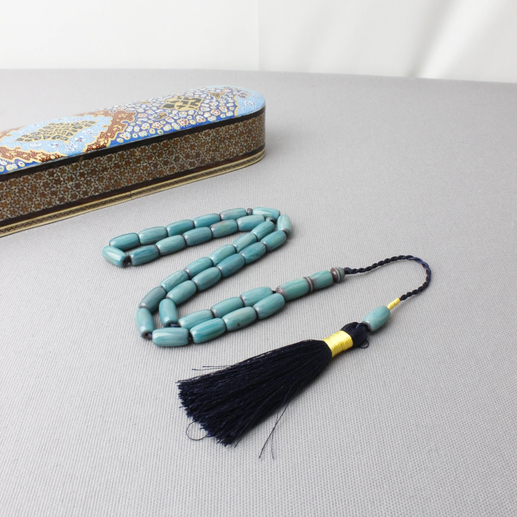 Dev Boy Mavi Renk Hareli Kapsül Kesim Katalin Tespih