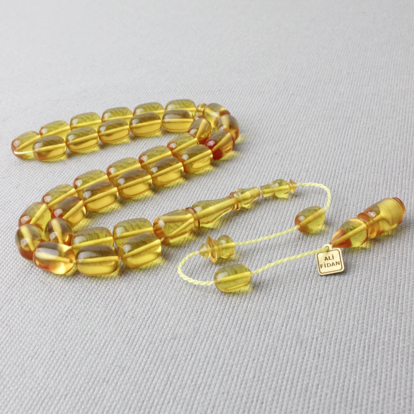 Ali Fidan Usta İmzalı Kapsül Kesim Ateş Kehribar Tespih