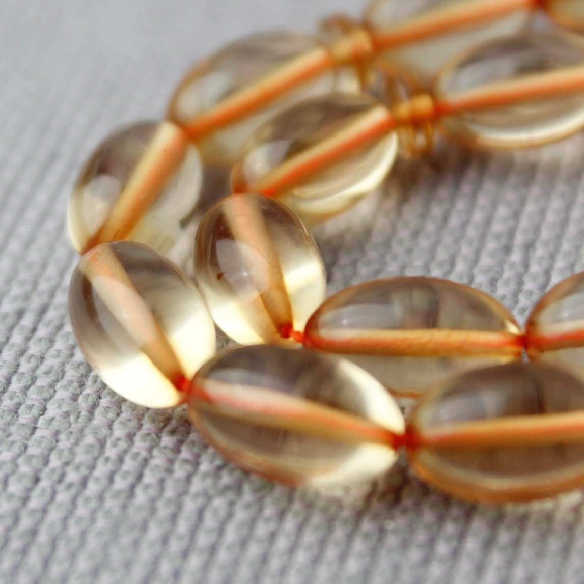 Beyzi Model El Boy Şeffaf Renk Ateş Kehribar Tespih