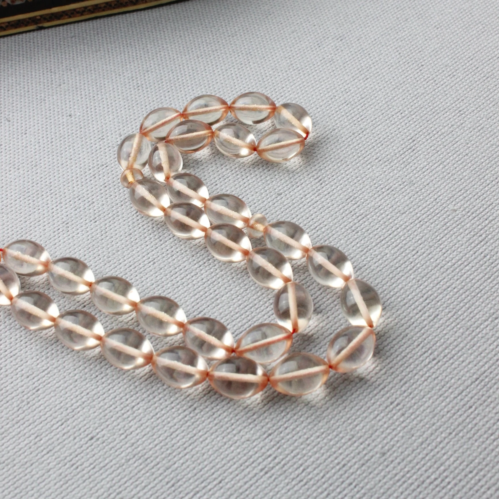 Ali Baba Usta İmzalı Şeffaf Renk Beyzi Model Ateş Kehribar Tespih