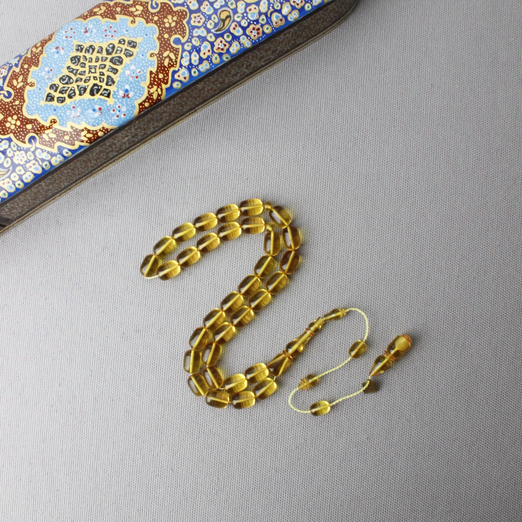 Ali Fidan Usta İmzalı Kapsül Kesim Ateş Kehribar Tespih