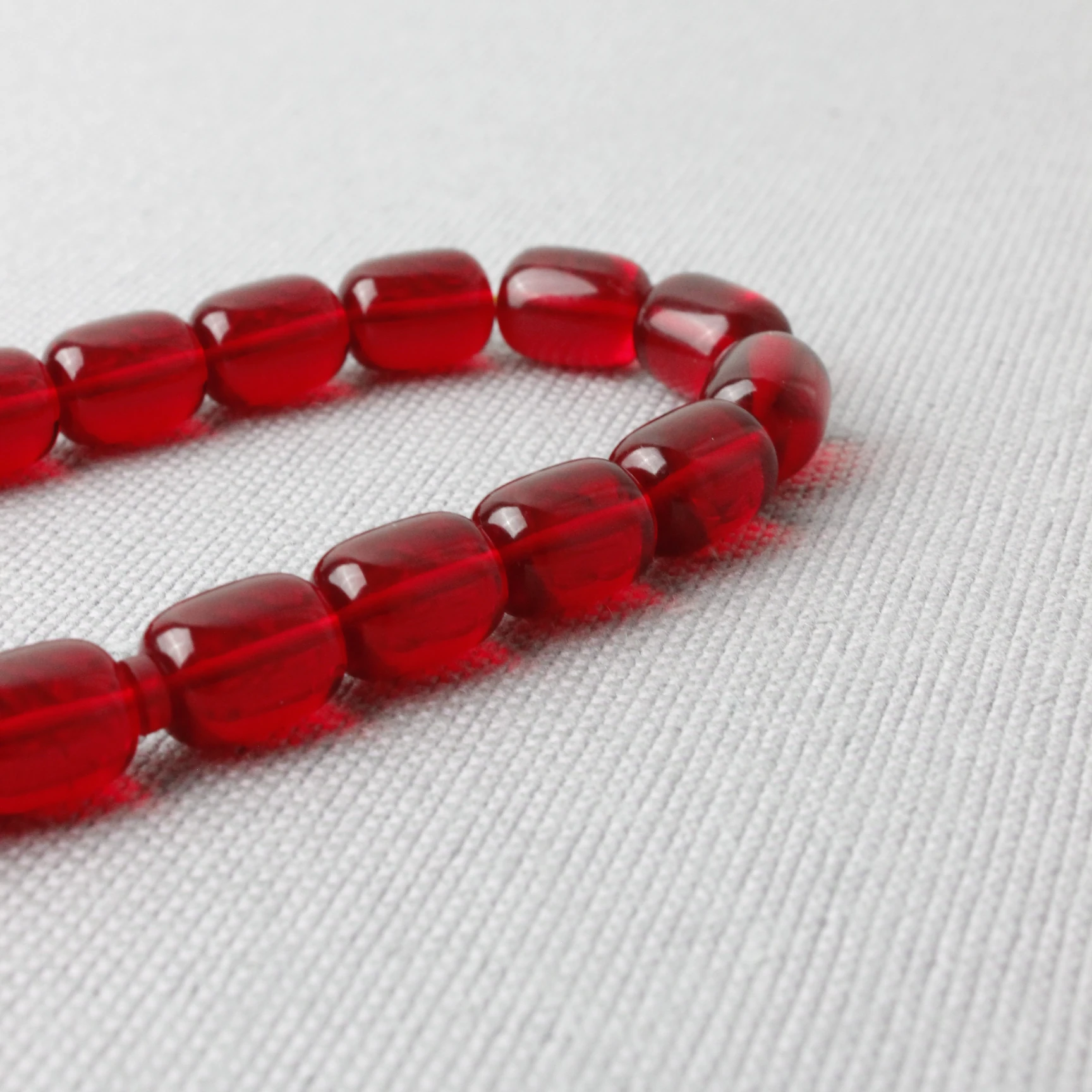 Hikmet Al Said Usta İmzalı Kapsül Kesim Kırmızı Renk Ateş Kehribar Tespih