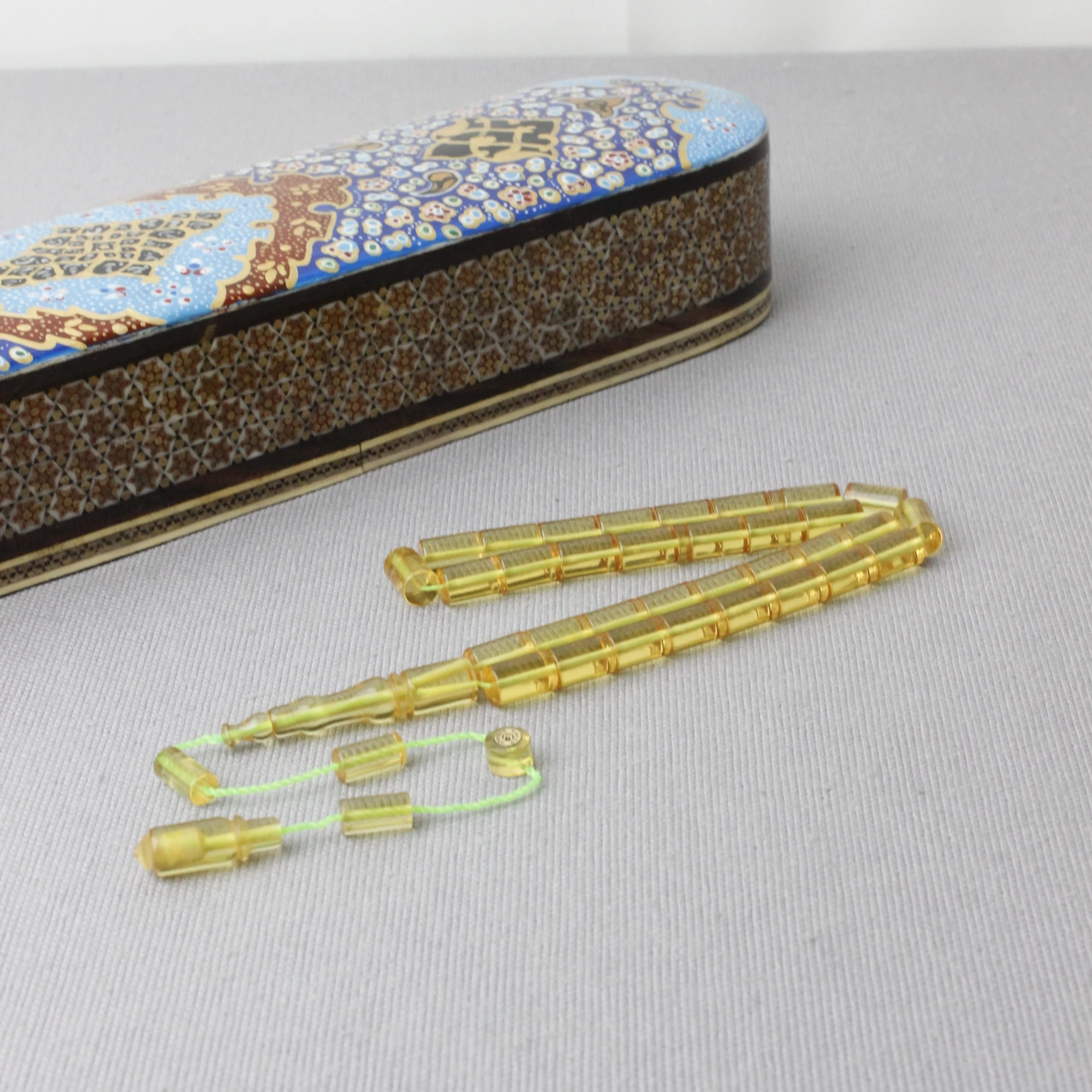 Erkan Çubukcu Usta İmzalı Kesme Model Ateş Kehribar Tespih