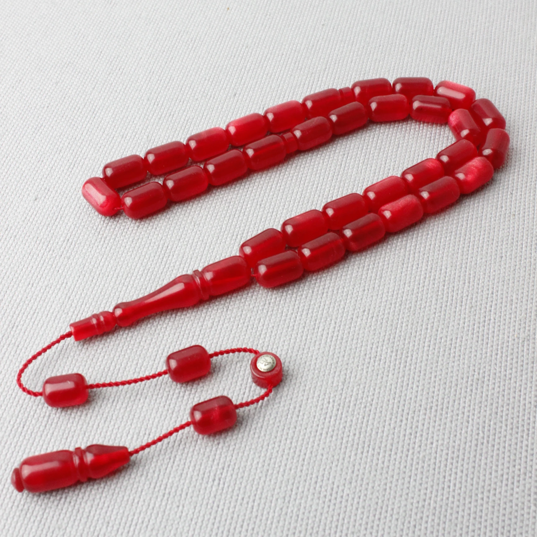 Ahmet Eryılmaz Usta İmzalı Simli Hamur Kapsül Kesim Sıkma Kehribar Tespih 