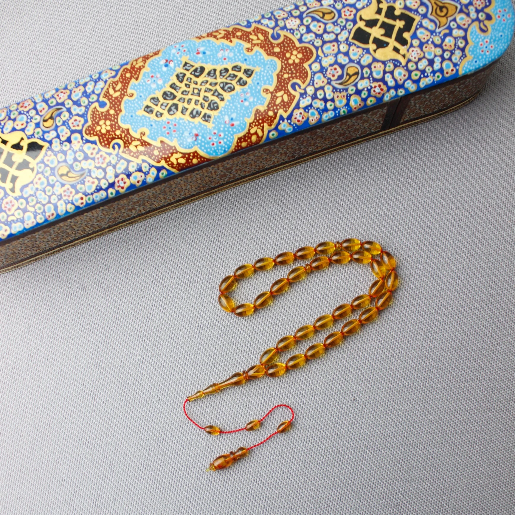 Bal Rengi Serkan Başkan Usta İşçiliği El Boy Ateş Kehribar Tespih