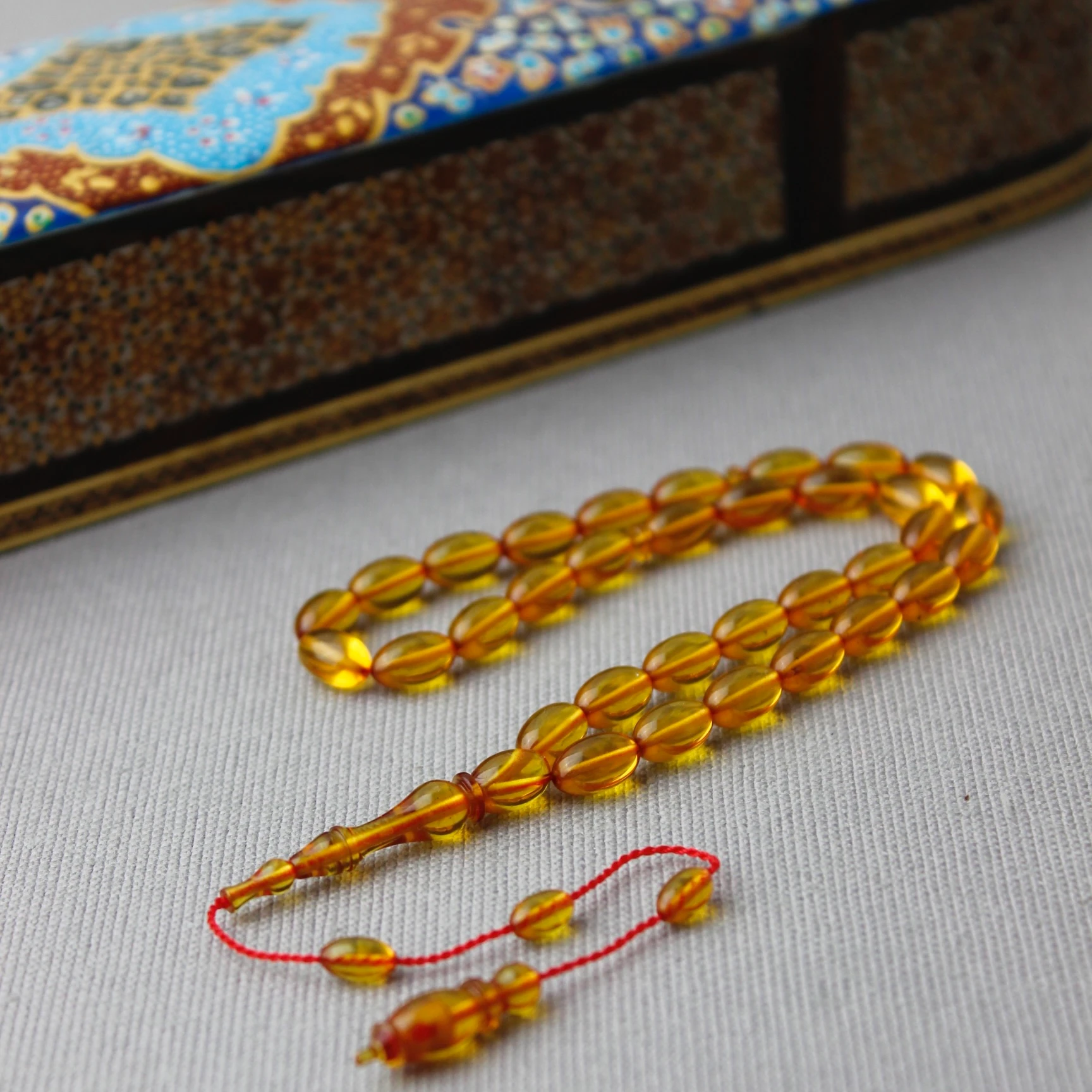 Bal Rengi Serkan Başkan Usta İşçiliği El Boy Ateş Kehribar Tespih