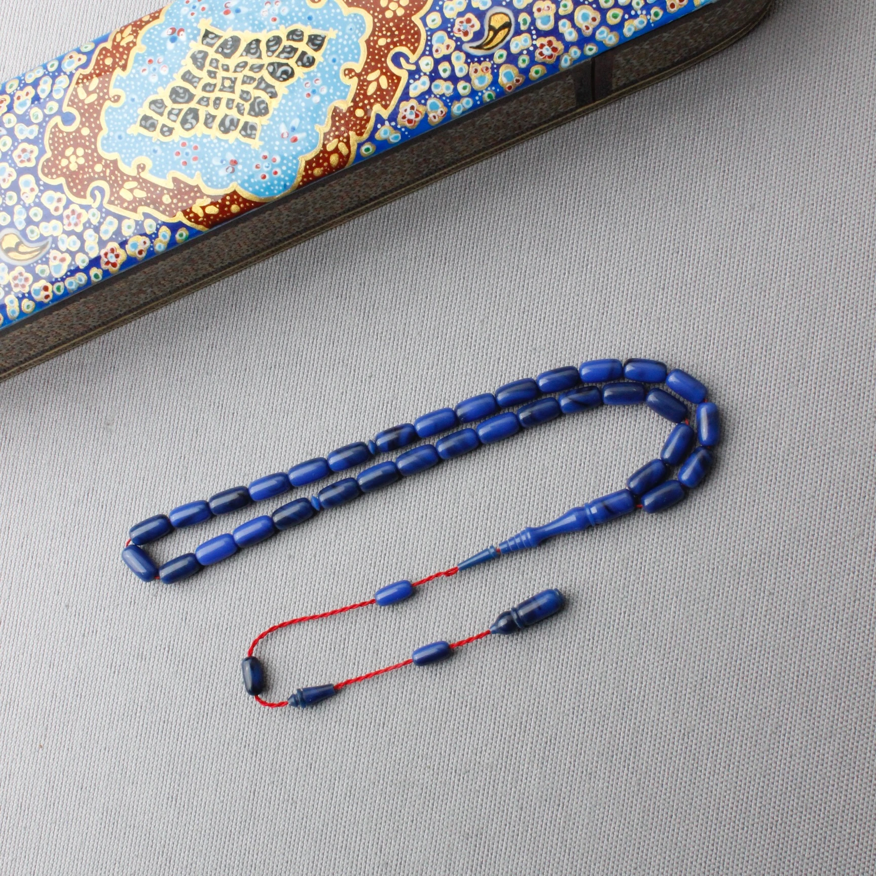 Okyanus Mavisi Kapsül Kesim Usta İşçilikli Katalin Tespih