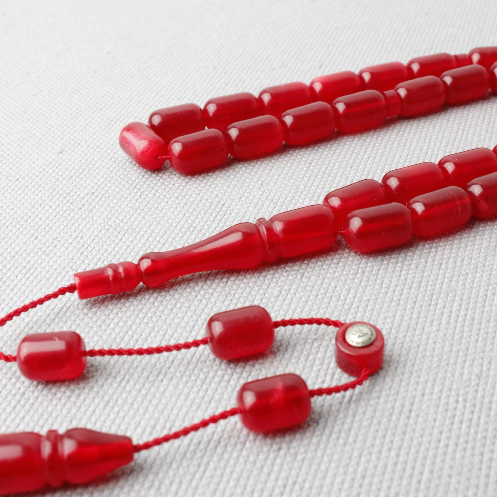 Ahmet Eryılmaz Usta İmzalı Simli Hamur Kapsül Kesim Sıkma Kehribar Tespih 