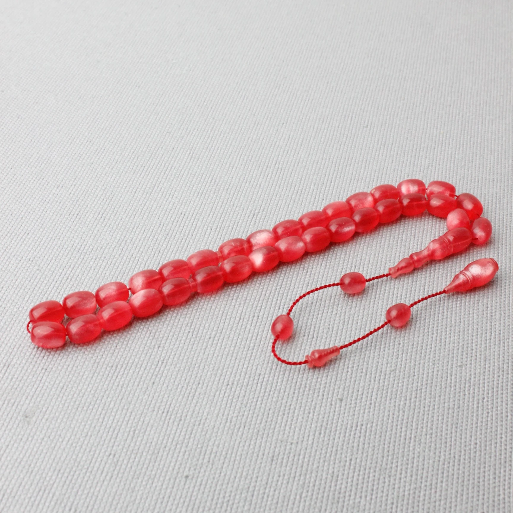 Sedefli Hamur El Boy Pembe Renk Sıkma Kehribar Tespih