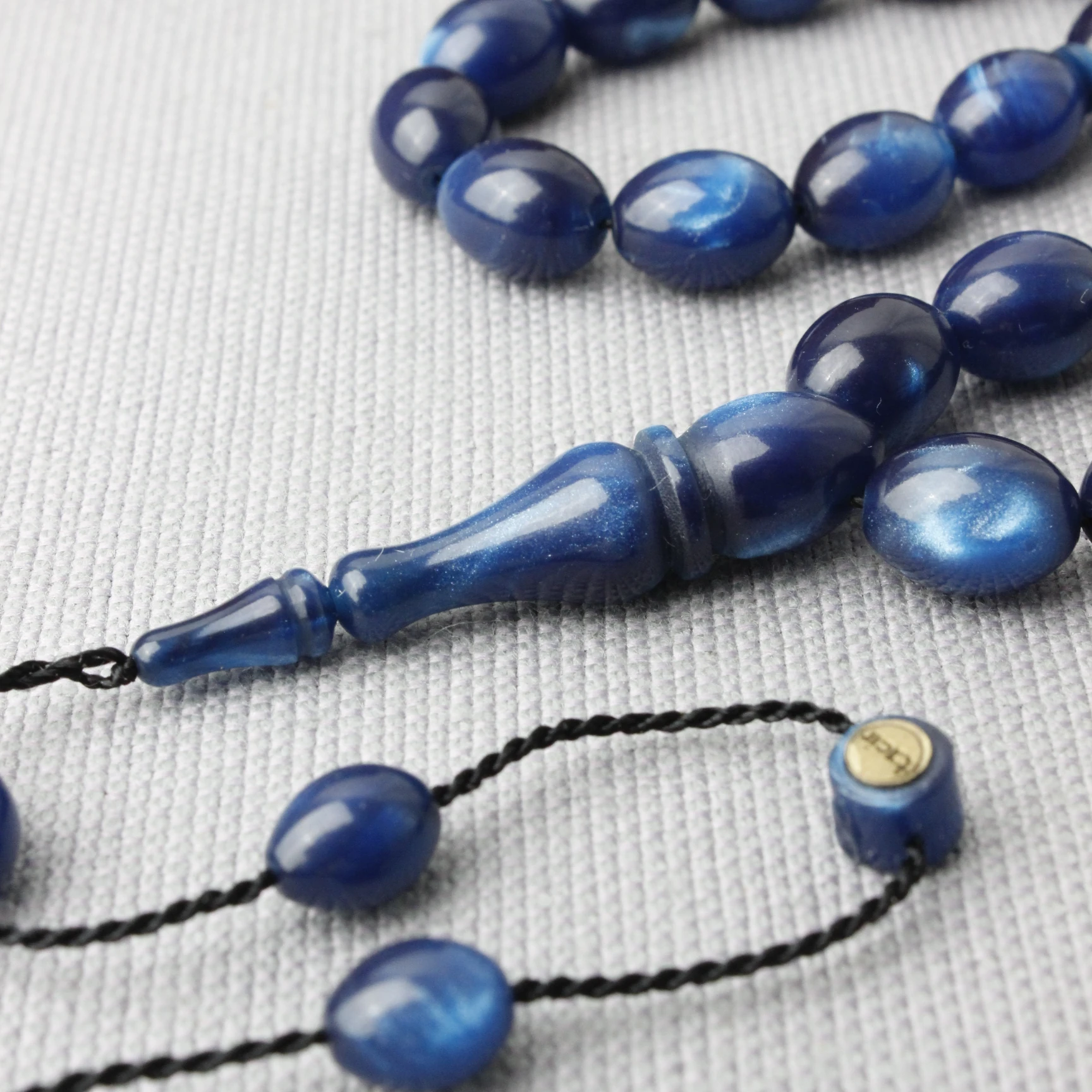 Özel Kutusunda Ham Maddesiyle Tacir Usta İmzalı Sedefli Sıkma Kehribar Tespih