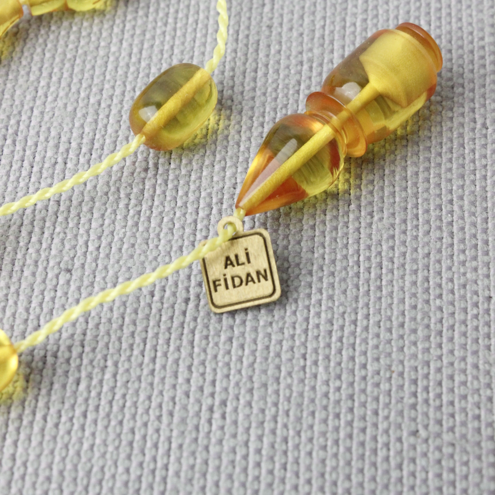 Ali Fidan Usta İmzalı Kapsül Kesim Ateş Kehribar Tespih