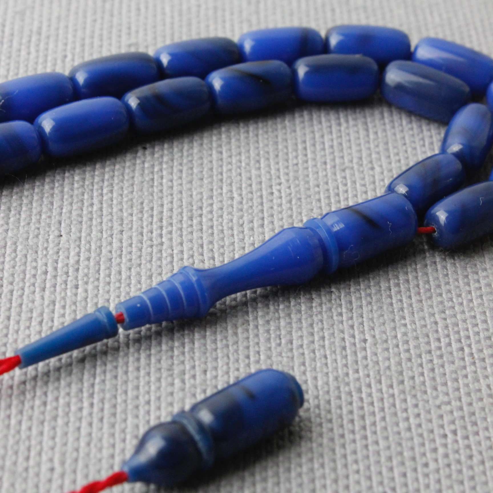 Okyanus Mavisi Kapsül Kesim Usta İşçilikli Katalin Tespih