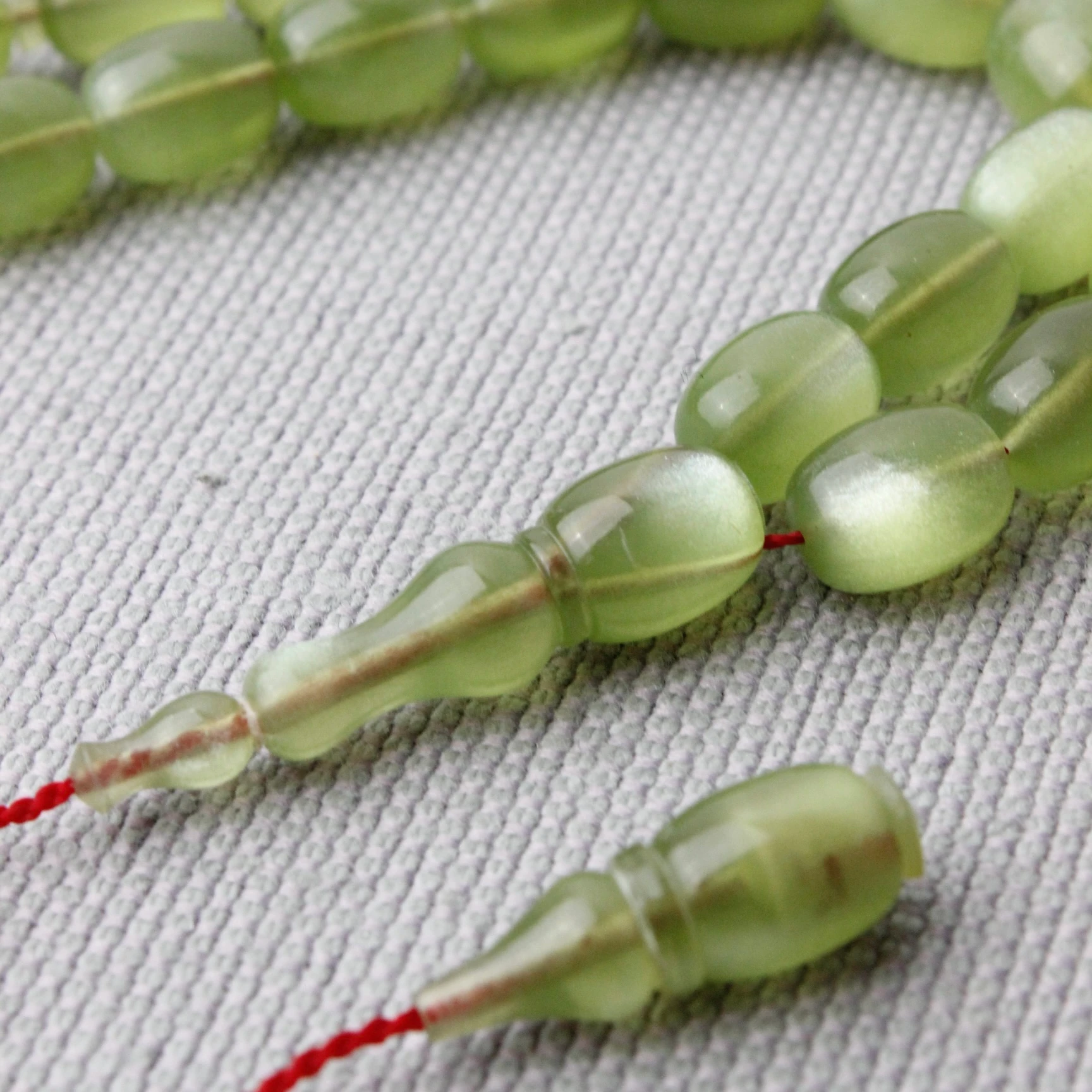 Sedefli Hamur El Boy Yeşil Renk Sıkma Kehribar Tespih