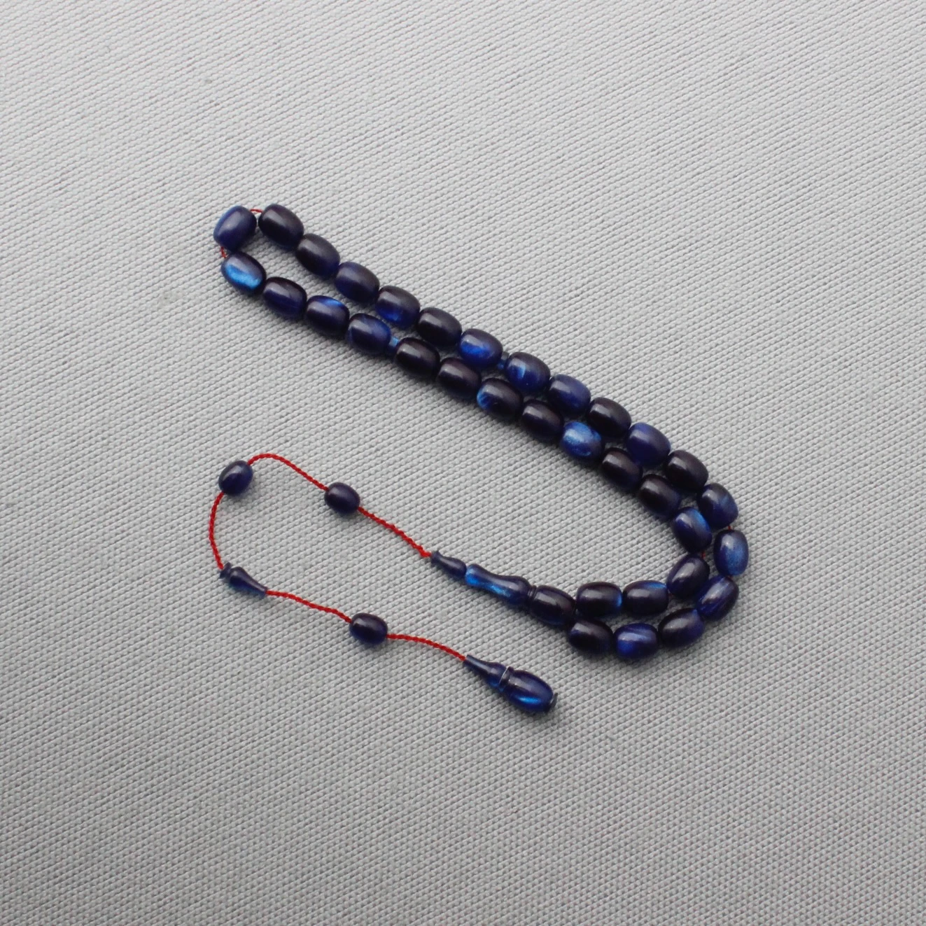 Sedefli Hamur Parelement Mavisi El Boy Sıkma Kehribar Tespih