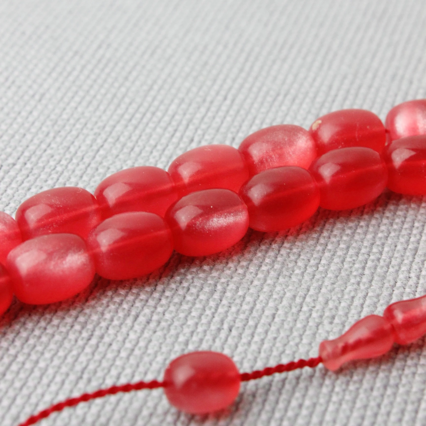 Sedefli Hamur El Boy Pembe Renk Sıkma Kehribar Tespih