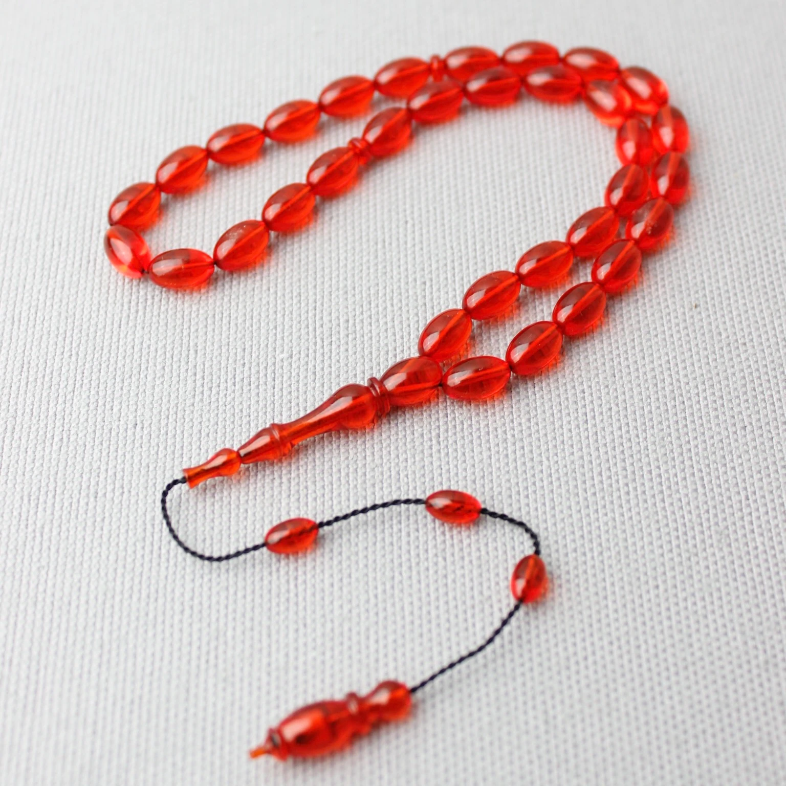 Serkan Başkan Usta İşçiliği Beyzi Model Kırmızı Renk Ateş Kehribar Tespih