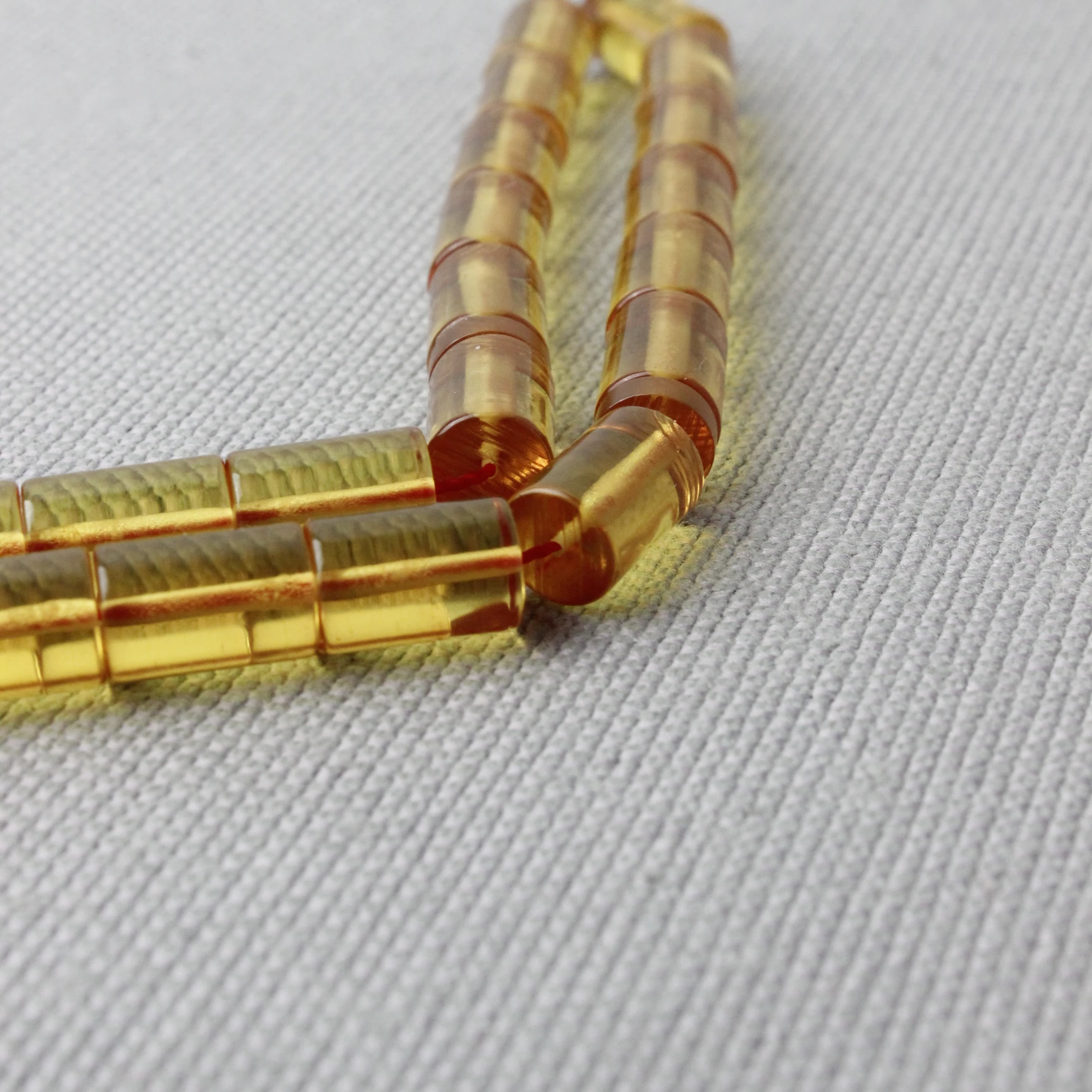 Erkan Çubukcu Usta İmzalı Şeffaf Sarı Kesme Model  Ateş Kehribar Tespih